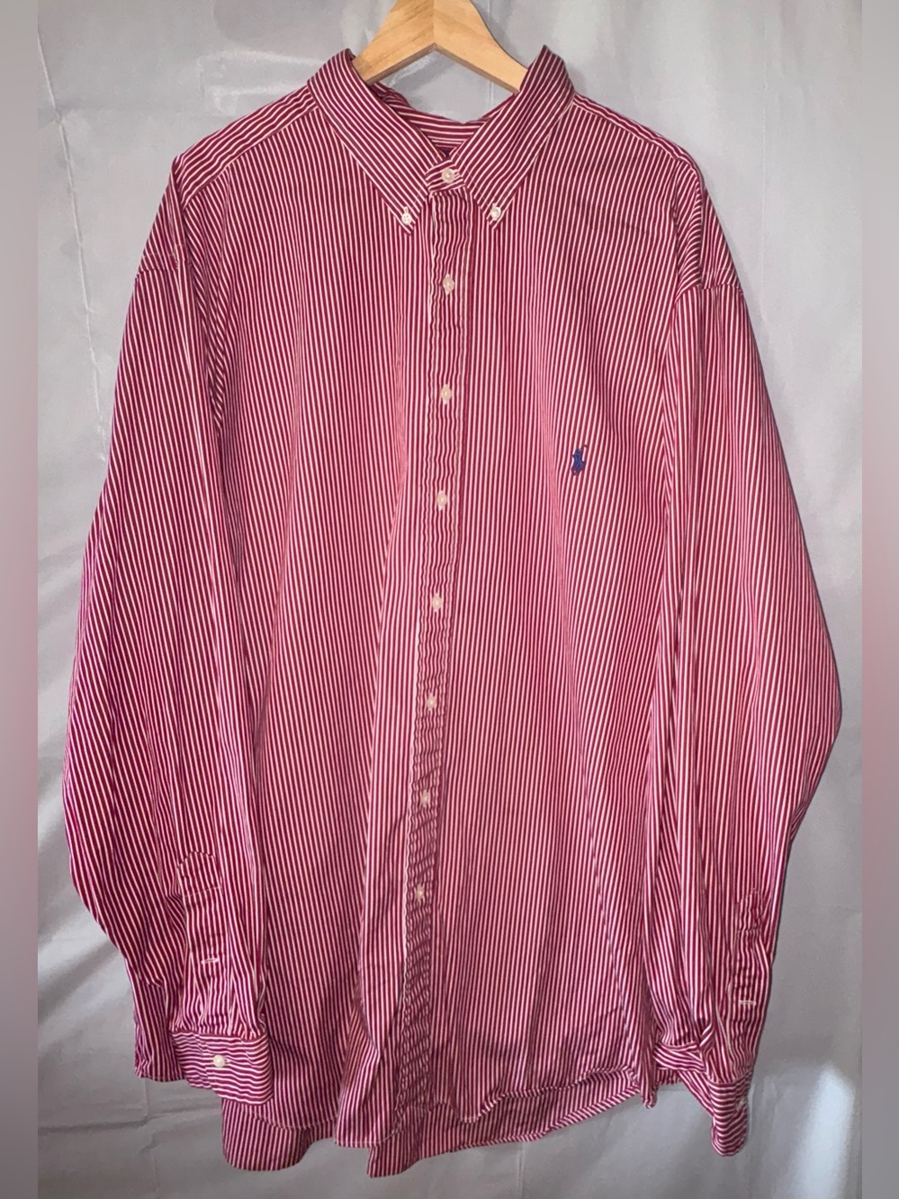 Polo Ralph Lauren Men’s 3XLT Button Down Shirt Classic Fit Red Striped Preppy